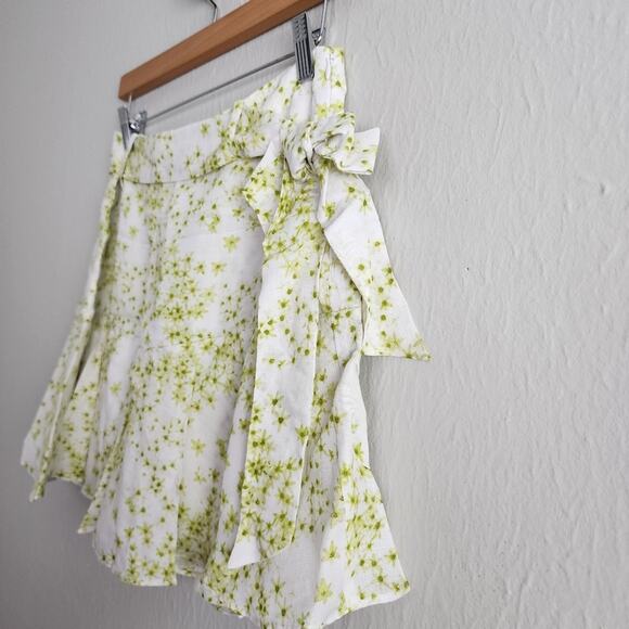 NWT All Saints Frida Amanzi Ditsy Floral Flowy Mini Skort Lime Green 8 - Picture 6 of 12